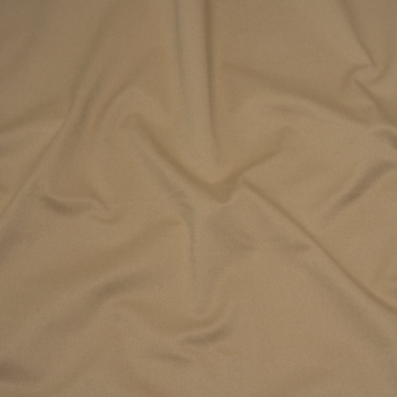 Beige Carbon Brushed Stretch Khaki Twill fromt the Averill Collection fabric perfect for Free Summer Vacation Capsule Wardrobe Sewing Projects such as the Dresden Shorts Sewing Pattern free PDF download from Mood Fabrics Sewciety Blog.