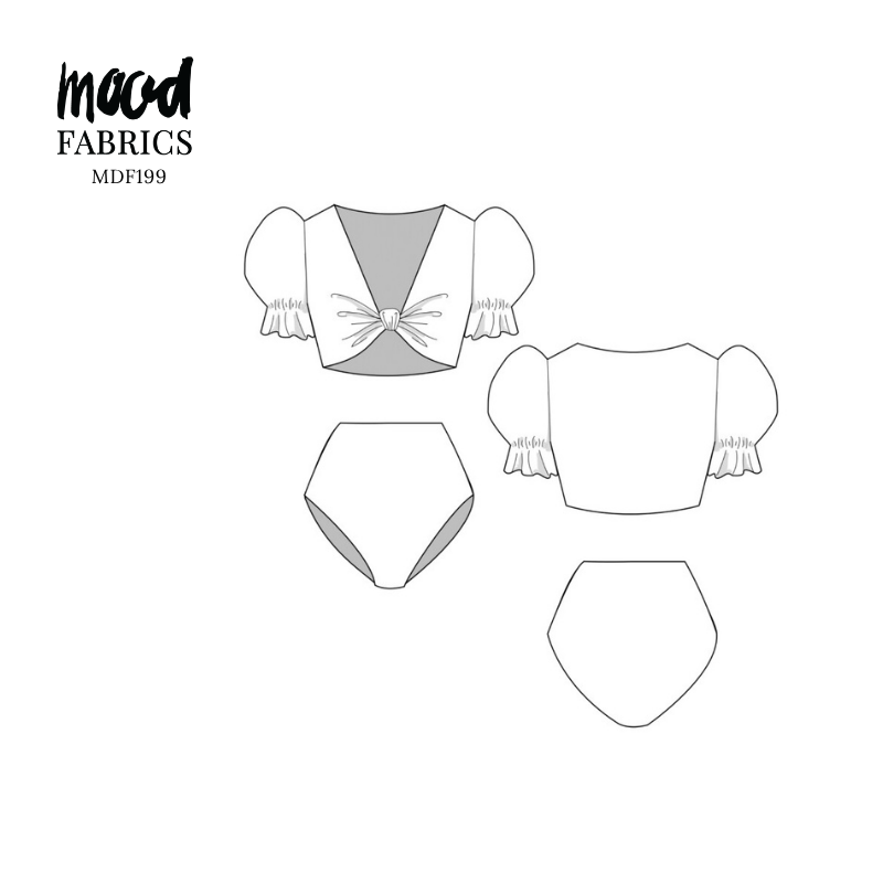 Technical Drawing for Reed Swimsuit - perfect for Free Summer Vacation Capsule Wardrobe Pattern Sewing Project Ideas. Free Sewing Pattern PDF from Mood Fabrics Sewciety Blog.