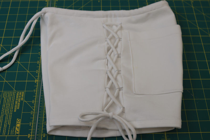 How To Insert Drawstring Side Seam Loops - Fleece Backed Stretch Cotton Knit - Fiona Athletic Set - MDF537 - Mood Fabrics Sewciety Blog