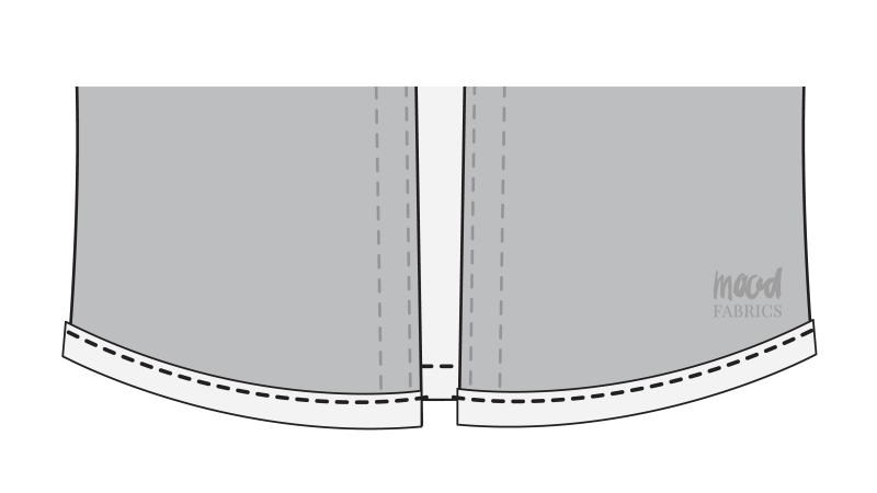 How To Hem Top Hem - Organic Cotton Twill - Mood Fabrics - Kalla Ensemble Free Sewing Pattern Tutorial - MDF346 - Mood Fabrics Sewciety Blog - Hem the bottom edge of the top.