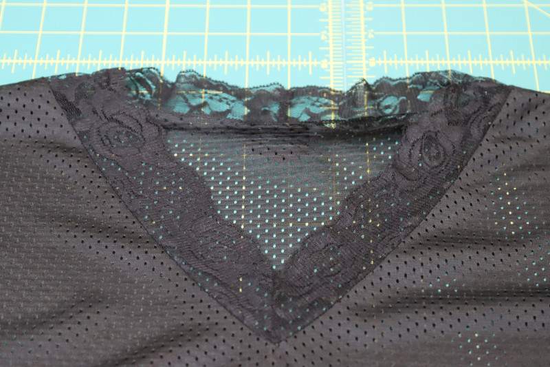 How To Press Shoulder Seam Allowances - Athletic Mesh - Mood Fabrics - Fiona Athletic Set Free Sewing Pattern Tutorial - MDF537 - Mood Fabrics Sewciety Blog - Press the shoulder seams open and flat.