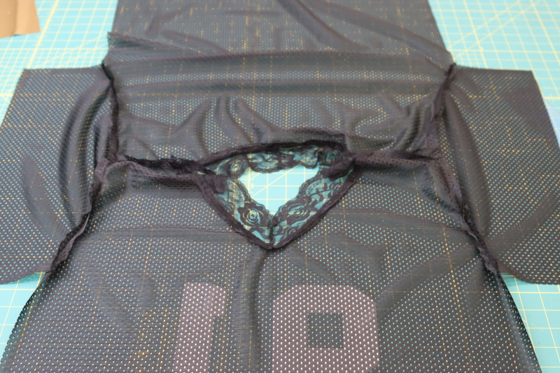 How To Pin Sew Sleeve Caps Armscyes - Athletic Mesh - Mood Fabrics - Fiona Athletic Set Free Sewing Pattern Tutorial - MDF537 - Mood Fabrics Sewciety Blog - Pin and sew the sleeve caps to the armscyes.