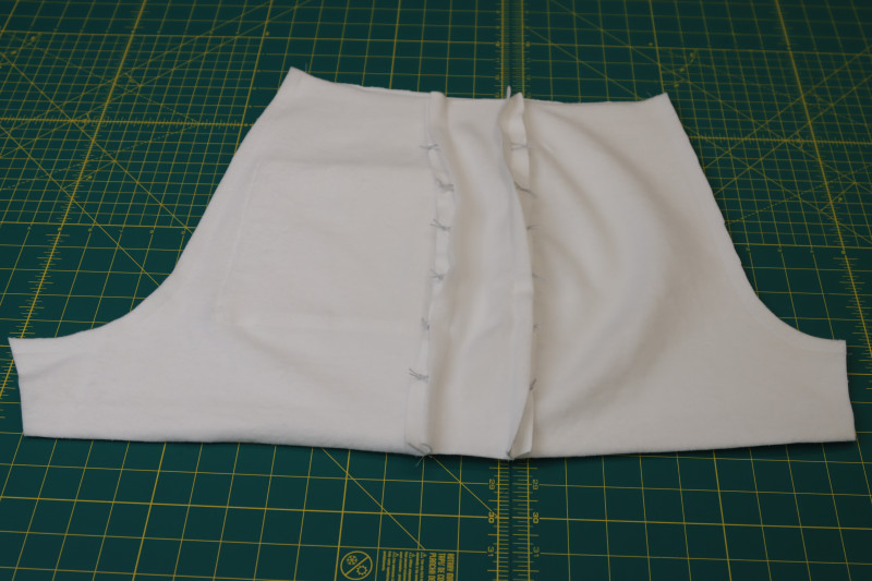 How To Pin Sew Shorts Crotch Seams - Fleece Backed Stretch Cotton Knit - Fiona Athletic Set - MDF537 - Mood Fabrics Sewciety Blog