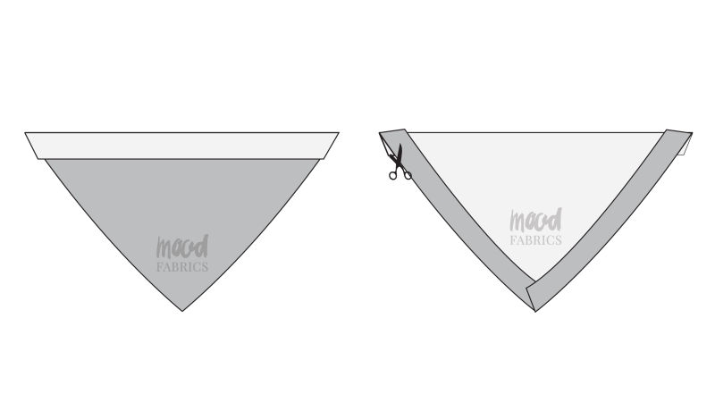 How To Fold Modesty Panel Raw Edges - Organic Cotton Twill - Mood Fabrics - Kalla Ensemble Free Sewing Pattern Tutorial - MDF346 - Mood Fabrics Sewciety Blog - Fold the raw edges of the modesty panel.