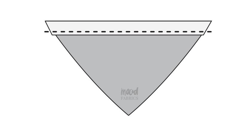 How To Topstitch Modesty Panel Top Edge - Gutermann Sew All Thread - Mood Fabrics - Kalla Ensemble Free Sewing Pattern Tutorial - MDF346 - Mood Fabrics Sewciety Blog - Topstitch the top edge of the modesty panel.