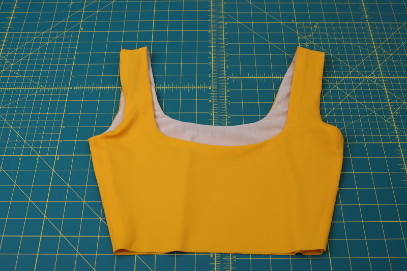 How To Sew Both Armscyes - UV Protective Swimwear Tricot - Mood Fabrics - Amber Two Piece Cheeky Swimsuit Free Sewing Pattern Tutorial - MDF540 - Mood Fabrics Sewciety Blog - Repeat for both armscyes.