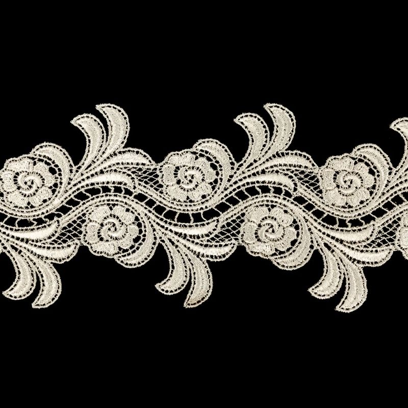 Ivory Floral Venise Lace Trim - 4" fabric perfect for Free Swimsuit Sewing Projects such as the Sarasota Set Sewing Pattern free PDF download from Mood Fabrics Sewciety Blog.