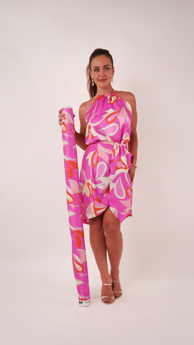 The Rhodonite Co-Ord Halter and Skirt Free Sewing Pattern - Model Photos - Mood Fabrics Sewciety Blog - Free Sewing Pattern MDF544