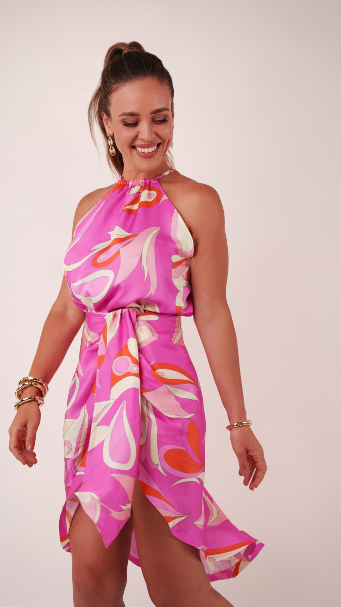 The Rhodonite Co-Ord Halter and Skirt Free Sewing Pattern - Model Photos - Mood Fabrics Sewciety Blog - Free Sewing Pattern MDF544