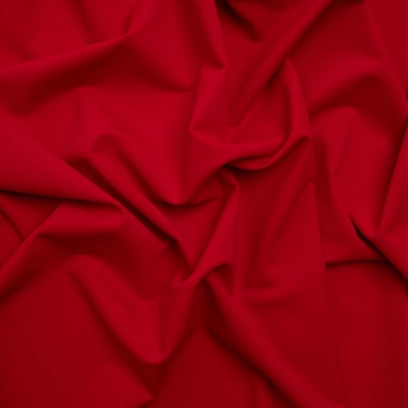 Yaya Han Matte Polyester Spandex Tricot Knit with 4-Way Stretch - Red - Cosplay Collection fabric perfect for Free Swimsuit Sewing Projects such as the Oahu Swimsuit Sewing Pattern free PDF download from Mood Fabrics Sewciety Blog.