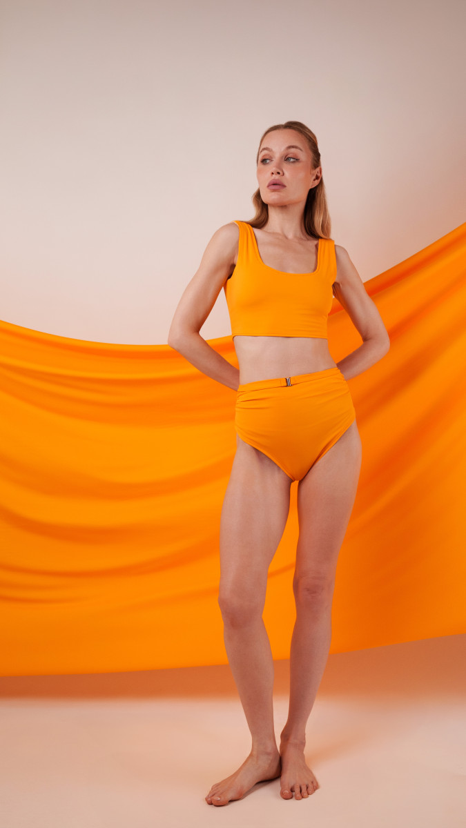 Amber Two Piece Cheeky Swim Suit Free Sewing Pattern - Model Photos - Mood Fabrics Sewciety Blog - Free Sewing Pattern MDF540