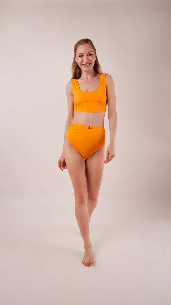 Amber Two Piece Cheeky Swim Suit Free Sewing Pattern - Model Photos - Mood Fabrics Sewciety Blog - Free Sewing Pattern MDF540