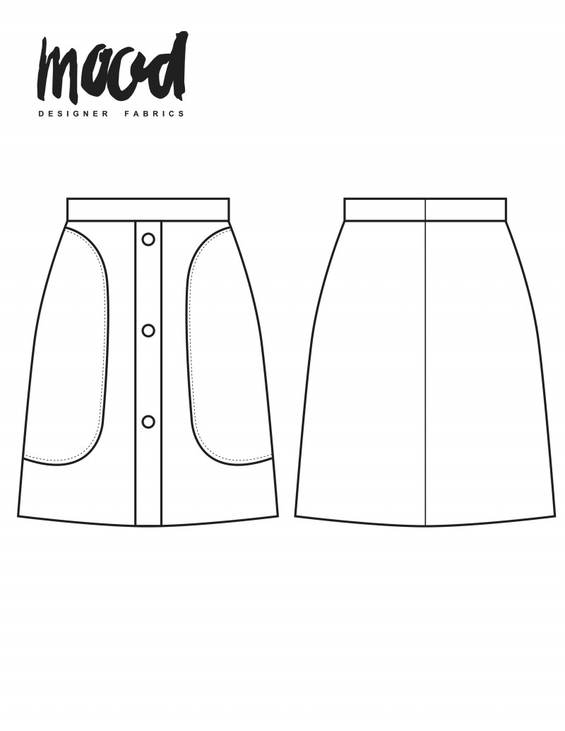 free button front skirt pattern