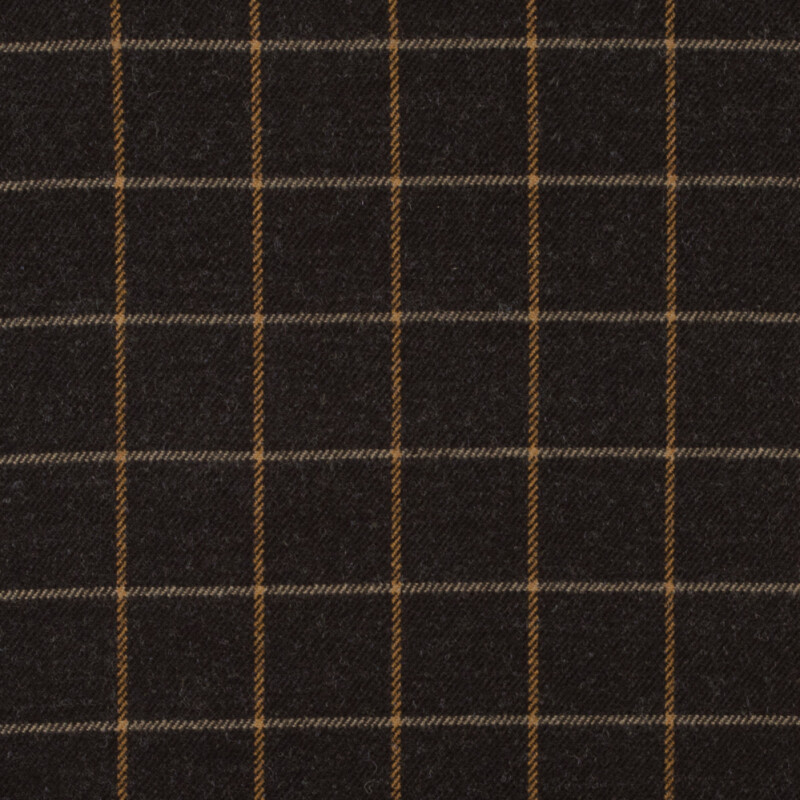 Demitasse Windowpane Check Wool Twill