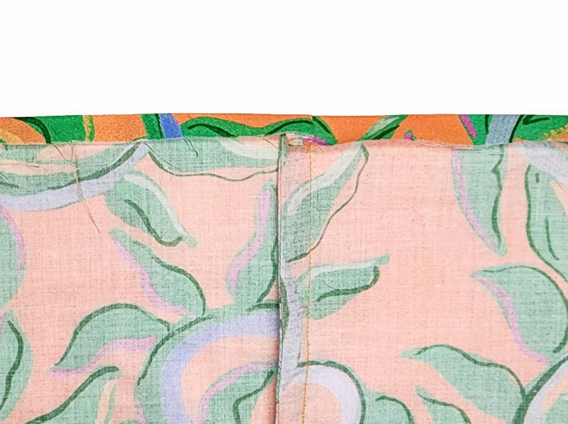 fold the edge over 1/4 inch