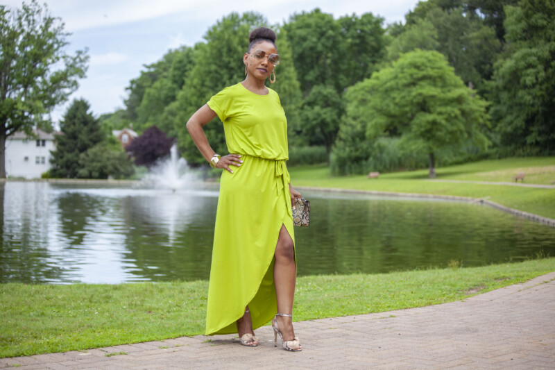 knit dress, maxi dress, bamboo knit, belted dress, wrap dress