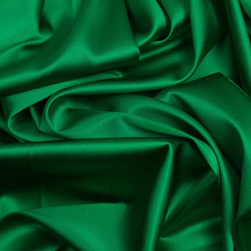 Kelly Green Stretch Silk Charmeuse