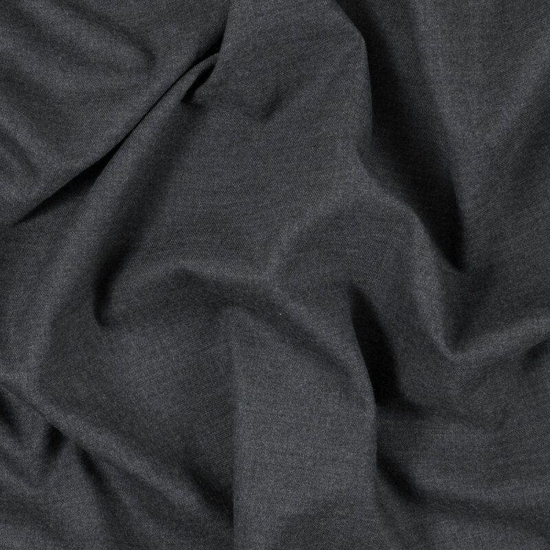 Pewter Stretch Twill Wool Suiting