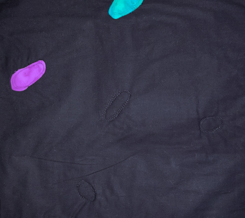 quilting in open areas for quilt and batting stability